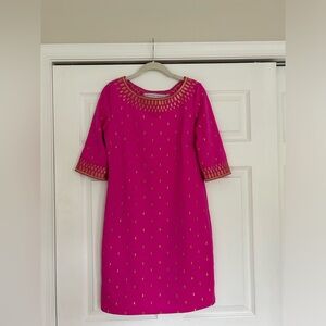 Gretchen Scott size small pink and gold dress